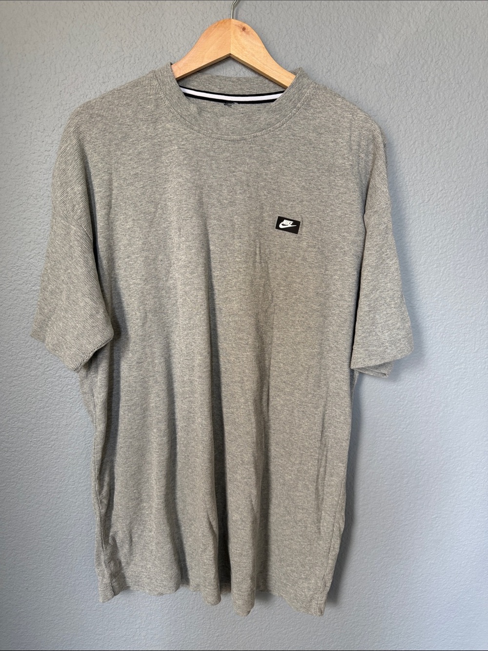 Nike Heather Grey Short Sleeve Crew Tee with Chest Logo